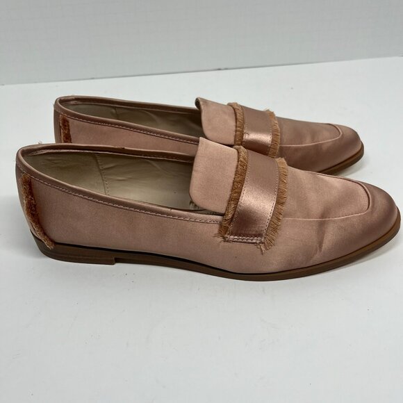 Zara Blush Pink Satin Fringed Flat Loafer Size 8 US / 39 EU - Picture 2 of 7